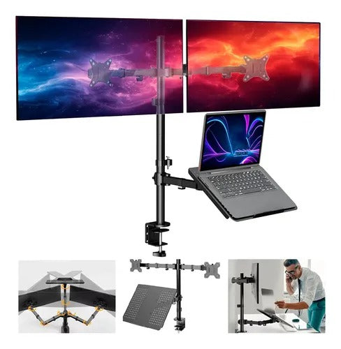 Soporte doble monitor y PC