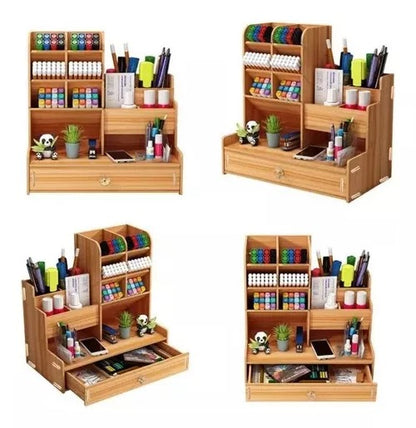 Organizador de Escritorio de Madera